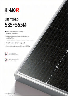Διπρόσωπες φωτοβολταϊκές μονάδες LONGi Half Cut Longi Solar 555W 535W 540W 545W 550W